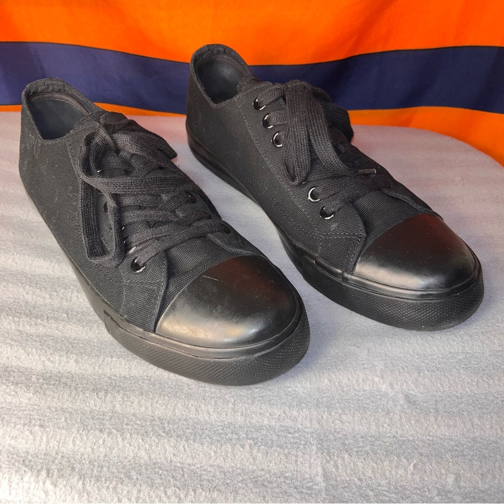 Safe T Step Men's Kick Canvas Black Slip-Resistant Lace-up Shoe Sneakers 10.5